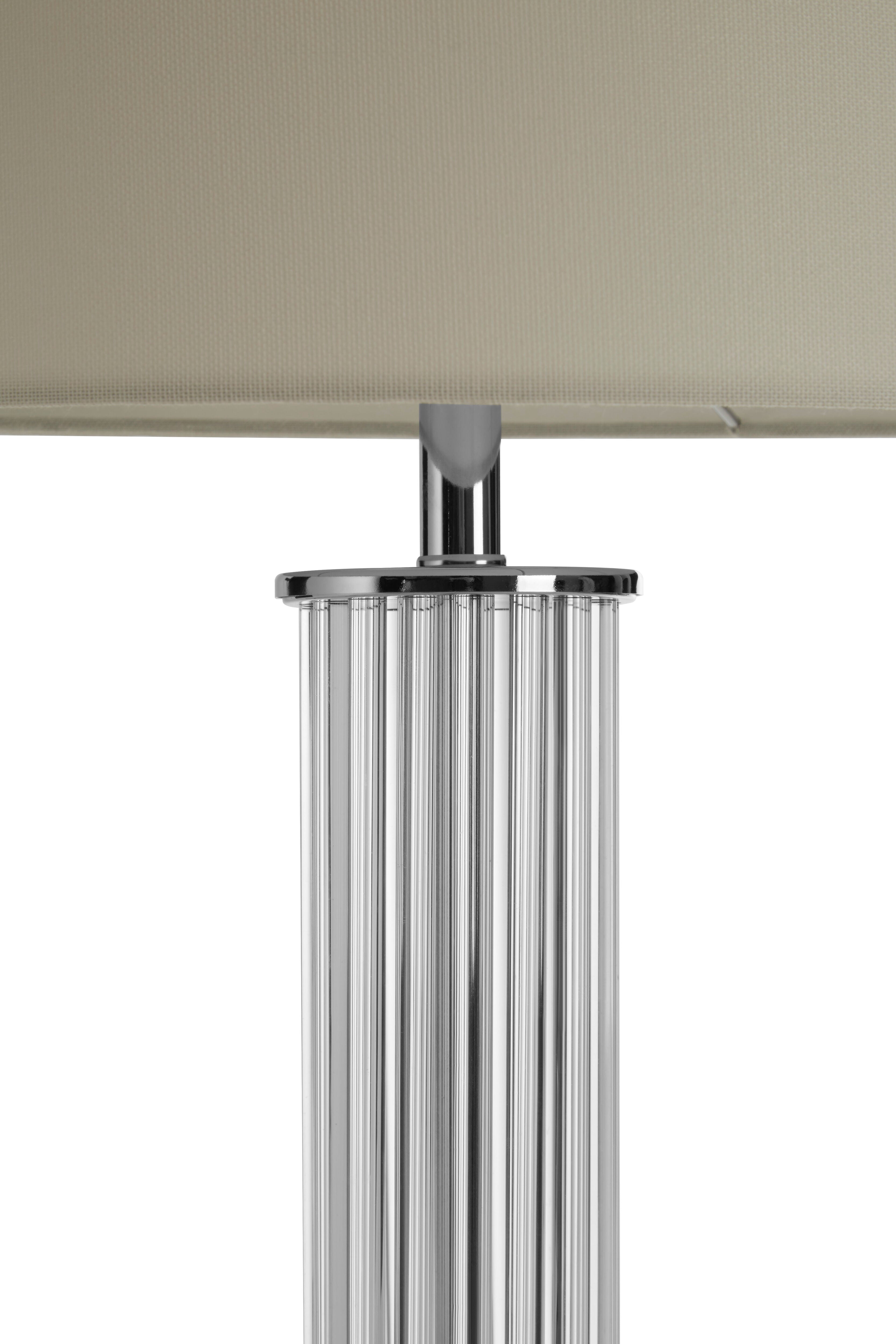 Doni Fluted Glass & Chrome Table Lamp